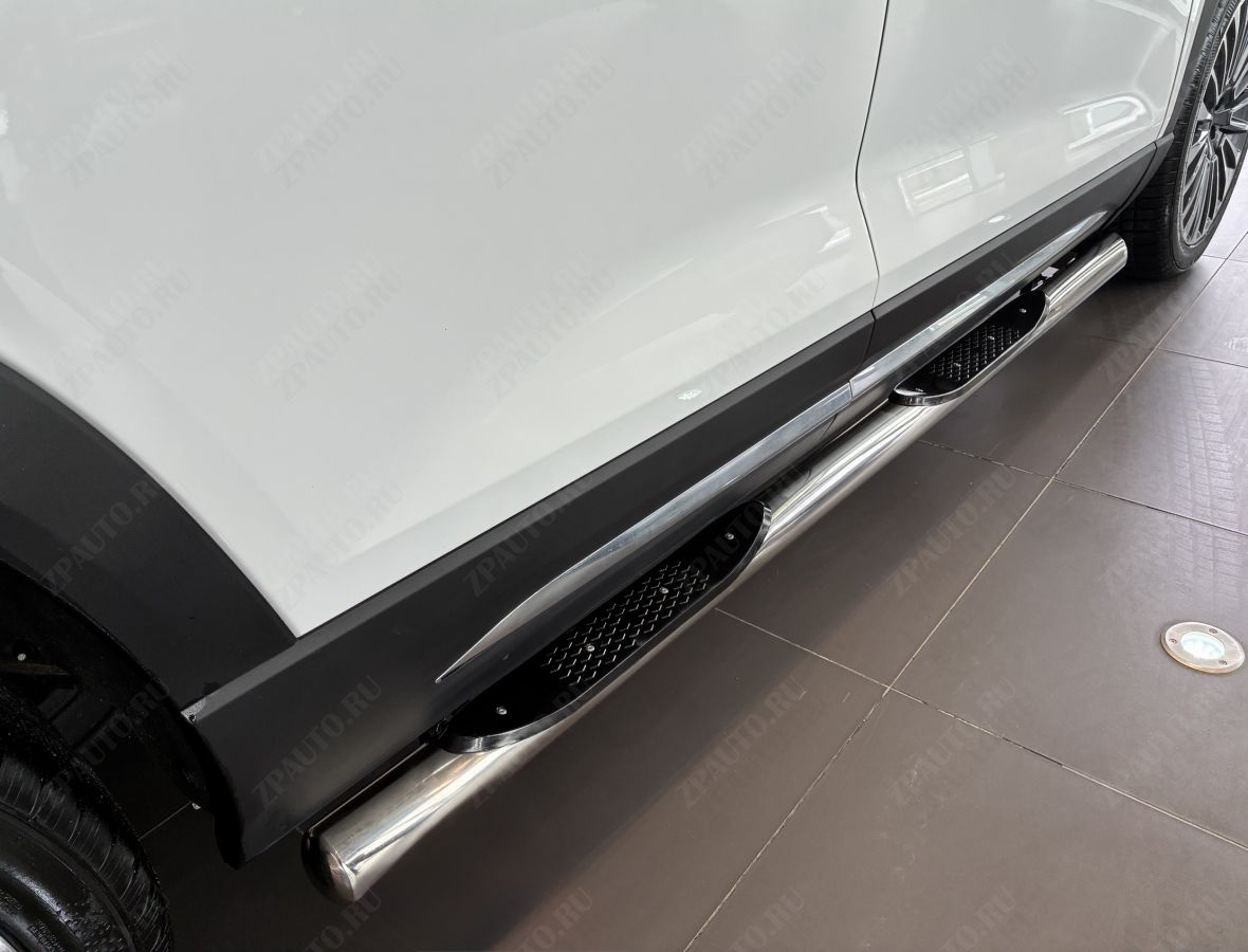 Пороги труба с проступью для автомобиля JETOUR X90 Plus 2022 арт. JET.X90+.22.93