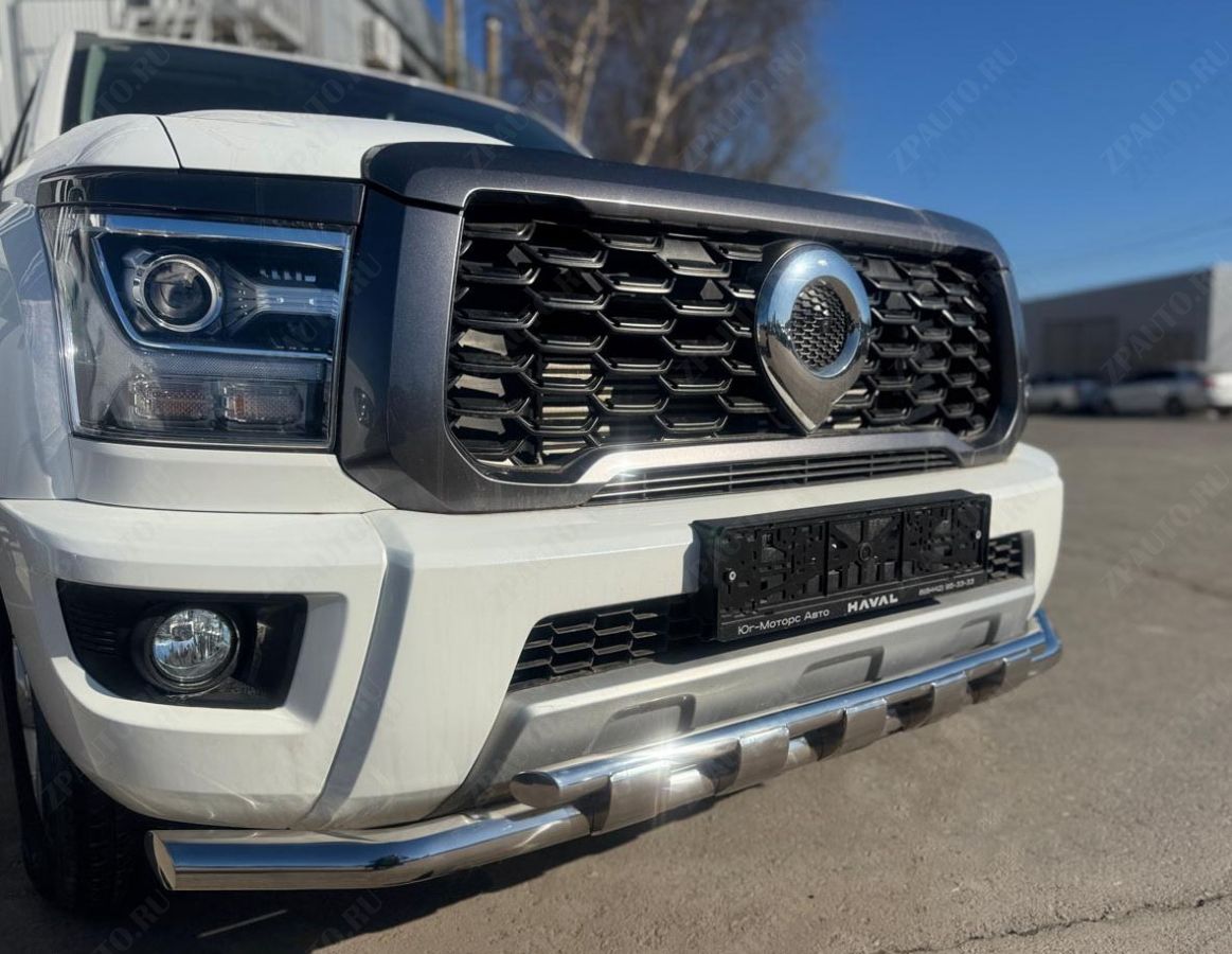 Защита переднего бампера двойная с перемычками для автомобиля Great Wall Poer KingKong 2023 арт. GWPKK.23.75