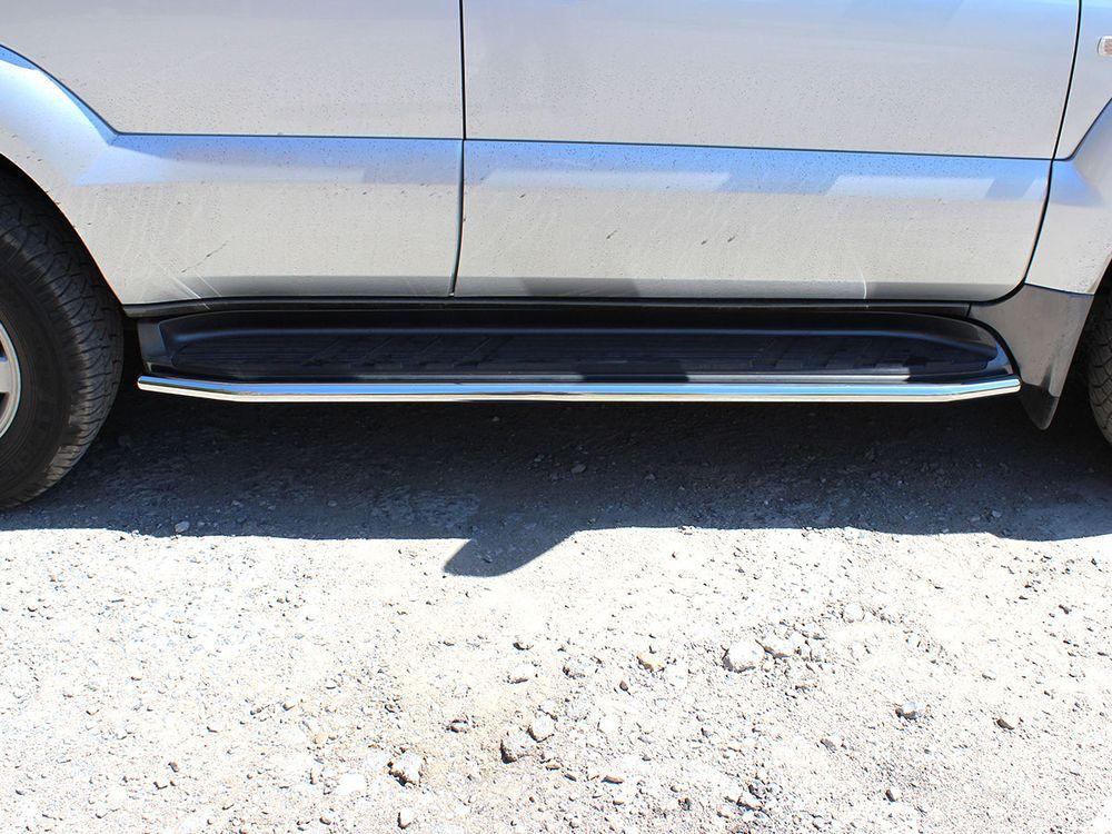 Пороги (обвод штатного порога) d-43  для Toyota Land Cruiser 120 Prado, Технотек LCPR_6