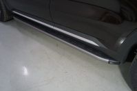 Пороги алюминиевые с пластиковой накладкой (карбон серые)  2120 мм Haval H5 Diesel 4WD 2024 арт. HAVH524-10GR