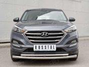 Защита переднего бампера d57/42 Hyundai Tucson 2015, Slitkoff HTZ-002229