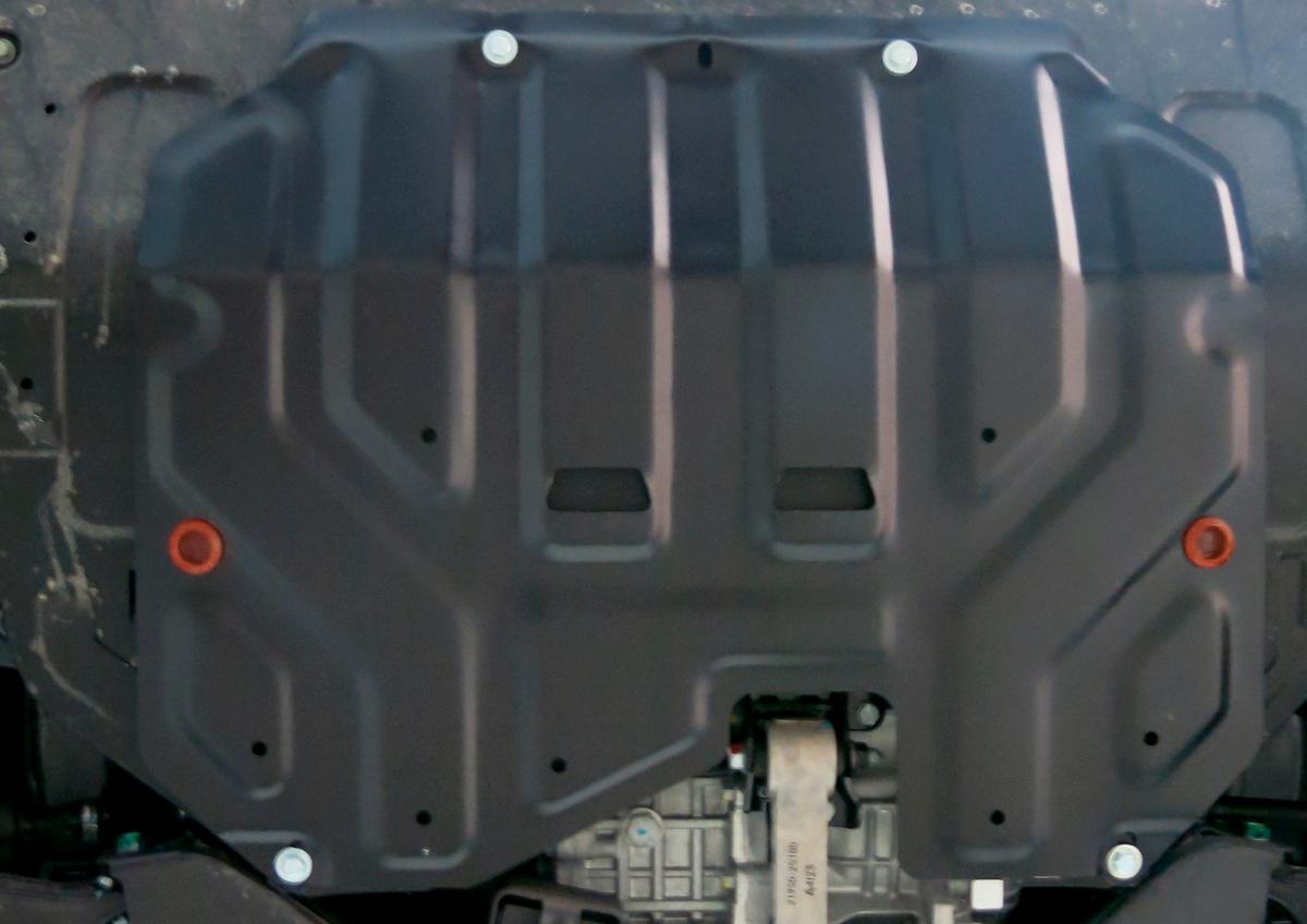 Защита картера и КПП АвтоБроня (увеличенная) для Kia Sportage III (V - все) 2010-2016, штампованная, сталь 1.8 мм, с крепежом, 111.02323.2