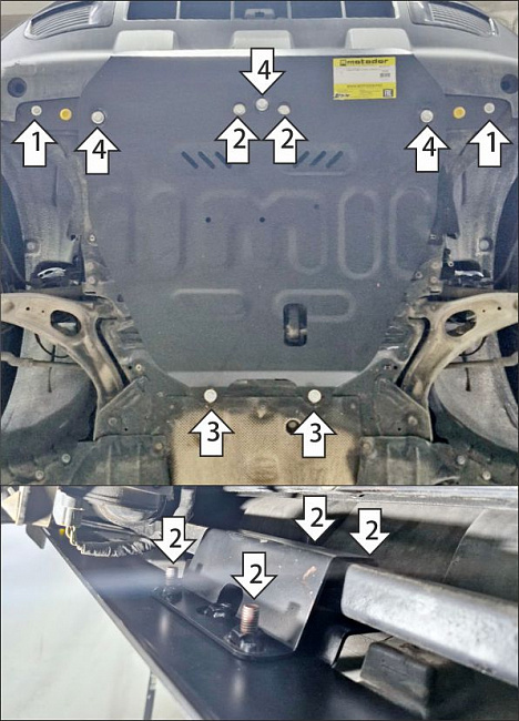 Защита стальная Мотодор (Двигатель, Коробка переключения передач), 2 мм,  Ford Bronco Sport  2020-2024 арт. 70709