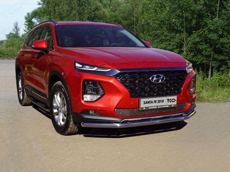 Защита передняя нижняя 60,3 мм для автомобиля Hyundai Santa Fe (TM) 2018-, TCC Тюнинг HYUNSF18-12