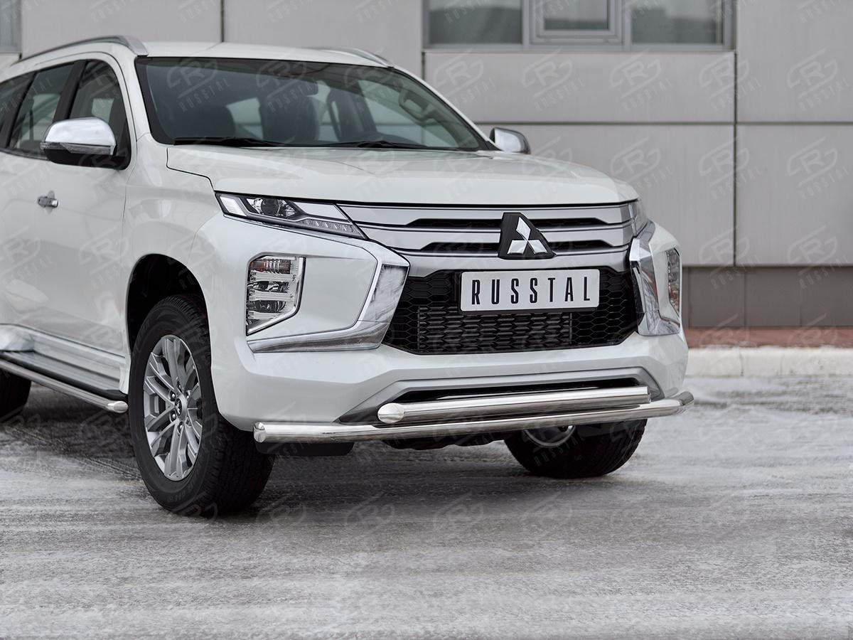 MITSUBISHI PAJERO SPORT 2021- Защита переднего бампера d63 секции-d63 дуга MPJSZ-003651