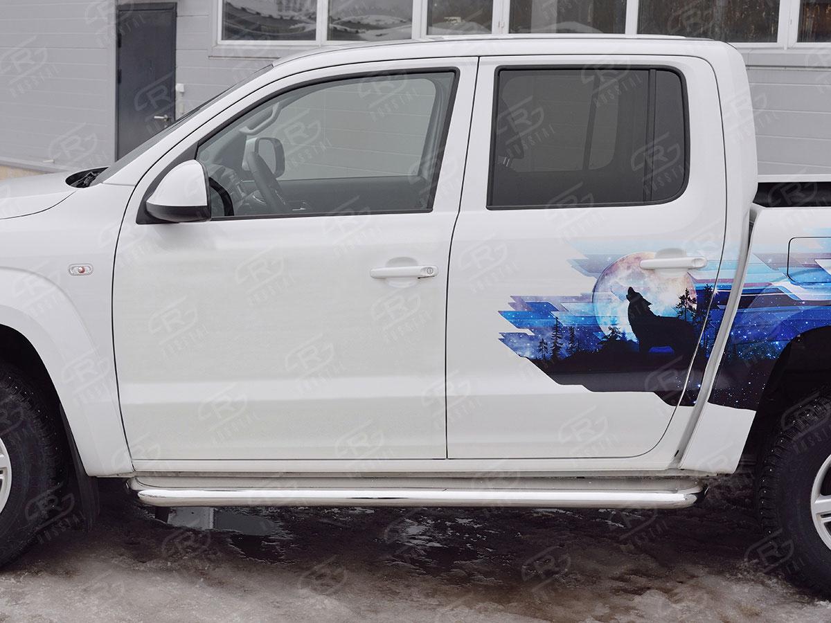 Пороги труба d57 с листом вариант 3 Volkswagen Amarok 2016, Slitkoff VAML-0025433