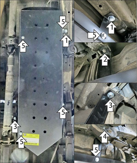 Защита стальная Мотодор (Топливный бак), 2 мм,  Great Wall Poer  2021- арт. 73118