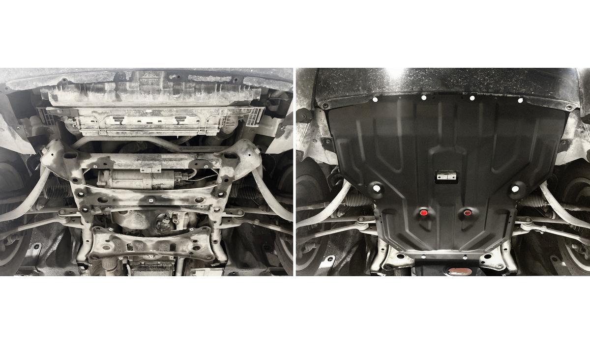 Защита картера АвтоБроня для BMW X4 F26 (V - 3.0D) (xDrive30d) 2014-2018, штампованная, сталь 1.8 мм, с крепежом, 111.00506.1