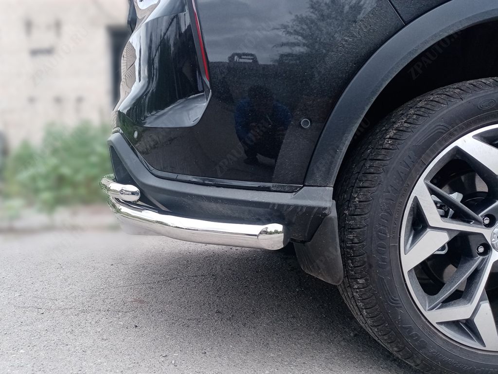 Защита заднего бампера двойная d-60+43 для автомобиля HAVAL F7x  2022 - по наст.вр арт. HVF7X_3, 
Технотек