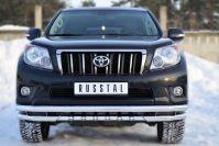 Защита переднего бампера двойная d57/57 уголки с зубами для Toyota Land Cruiser Prado 150, Slitkoff PNZ-001615