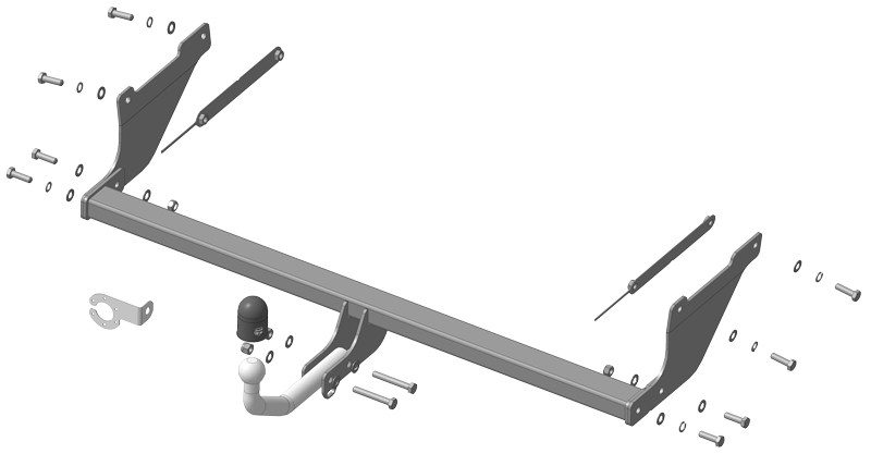 Фаркоп Ford Focus 2011-2018, тип шара A, MOTODOR, арт. F104A