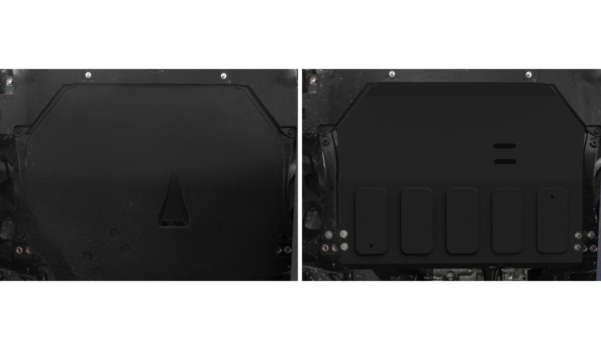 Защита картера и КПП АвтоБроня для Mitsubishi Eclipse Cross (V - 1.5T) 2018-2021, штампованная, сталь 1.8 мм, с крепежом, 111.04050.1