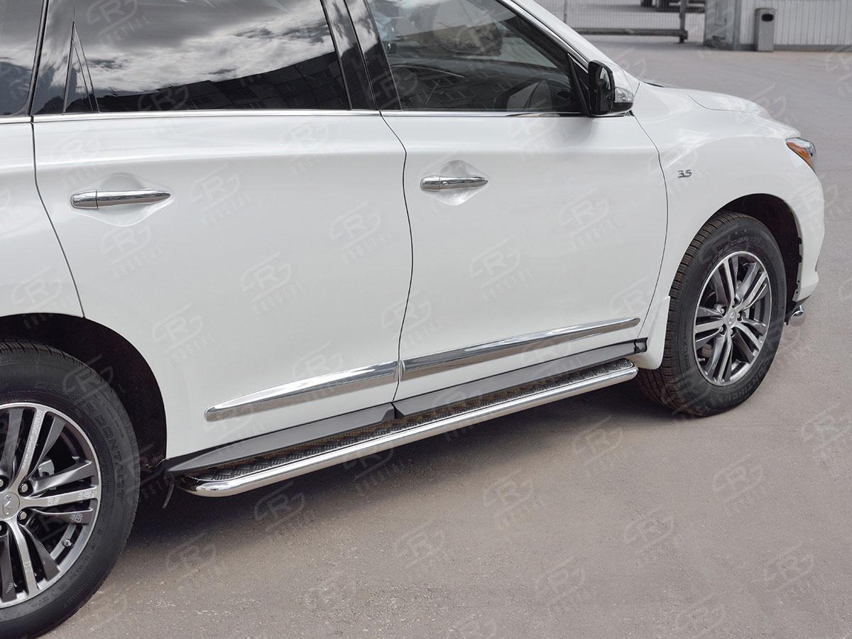 Пороги труба d42 с листом вариант 2 для Infiniti QX60 2016, Slitkoff IQXL-0026812