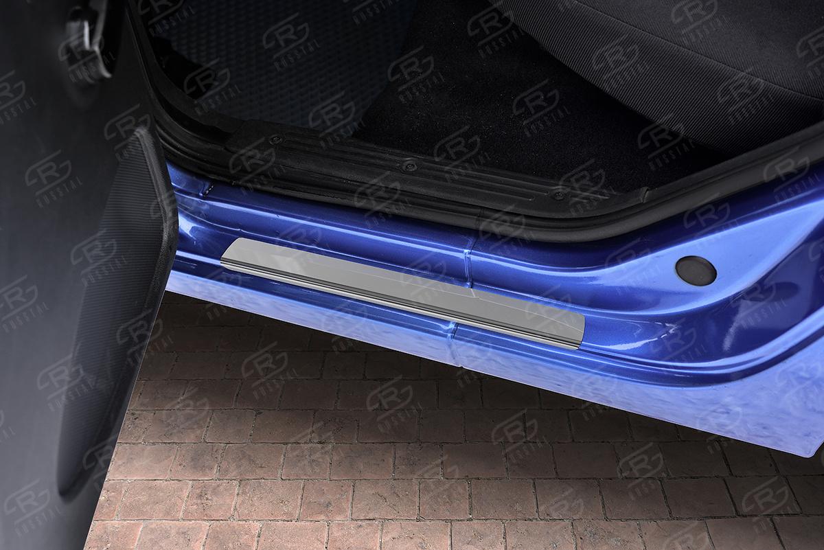 LADA GRANTA 2011- Накладки на пороги RUSSTAL (нерж., зеркало) LAGRANT11-01