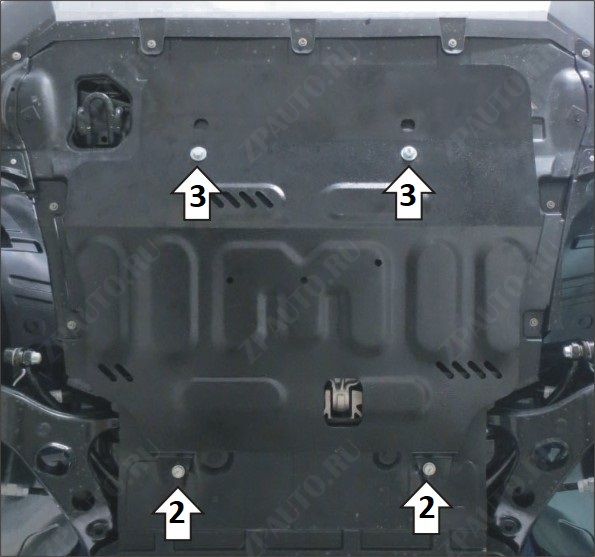 Защита АвтоСтандарт (Двигатель, Коробка переключения передач), 1,5 мм, сталь для Geely Atlas Pro  2021- арт. 54203