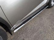 Пороги овальные с накладкой 75х42 мм для автомобиля Lexus NX 300h 2014-2017 (кроме F-Sport), TCC Тюнинг LEXNX300H14-12