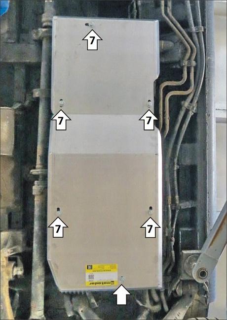 Защита алюминиевая Мотодор (Топливный бак), 5 мм, алюминий для Mercedes-benz Vito  2009-2014 арт. 31204