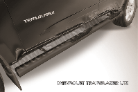 Защита порогов d76 с проступями черная Chevrolet Trailblazer (2012-2016) , Slitkoff, арт. CHTB12-007B