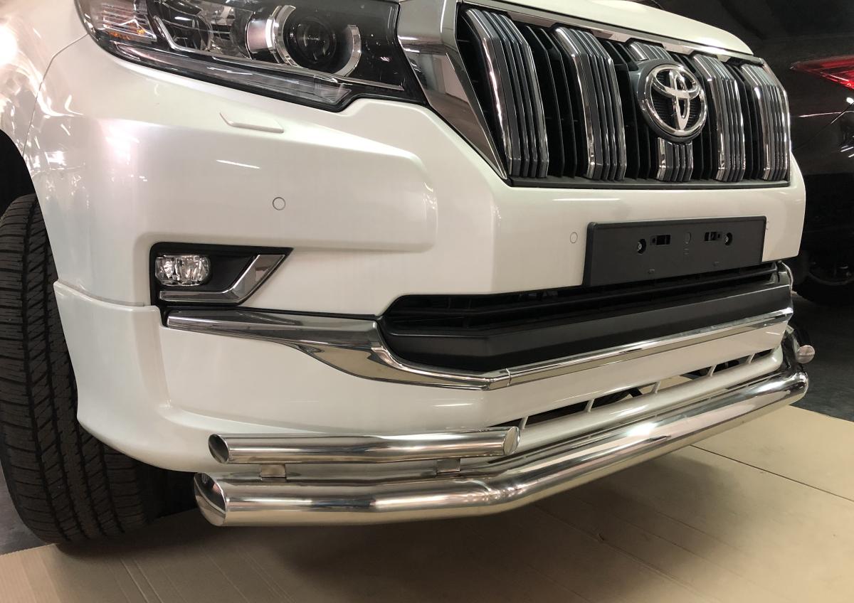 Защита переднего бампера двойная для Toyota Land Cruiser 150 Prado 2019-, Россия TLCPS150.19.04