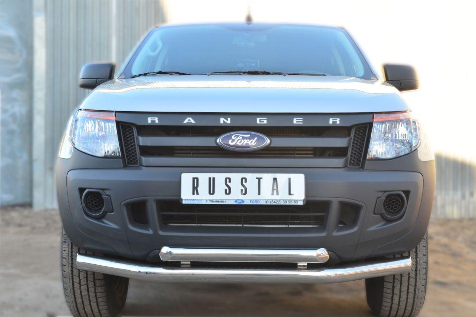 Защита переднего бампера d76/63 для Ford Ranger 2012, Руссталь FRZ-001297
