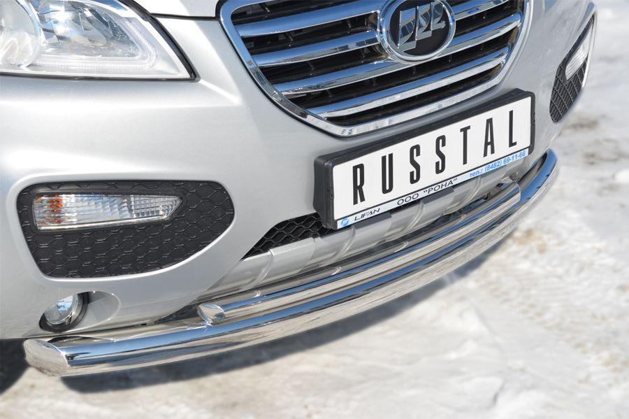 Защита переднего бампера d76/42 для Lifan X60, Slitkoff LFZ-001237