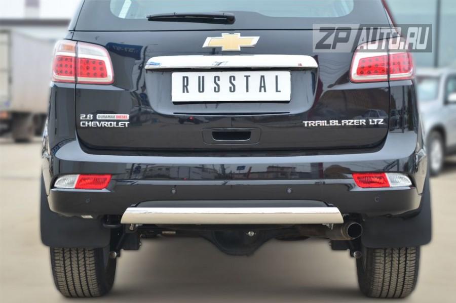 Защита заднего бампера d75х42 для Chevrolet TrailBlazer 2013, Slitkoff CTRZ-001516