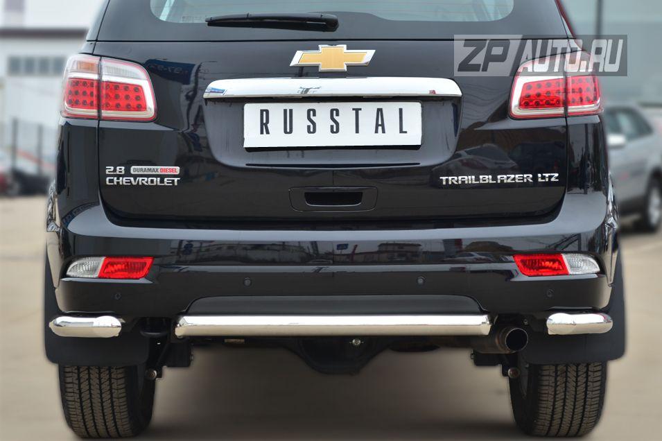 Защита заднего бампера уголки d57 для Chevrolet TrailBlazer 2013, Slitkoff CTRZ-001517