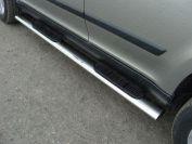 Пороги овальные с накладкой 120х60 мм для автомобиля Skoda Yeti 2014-, TCC Тюнинг SKOYET14-05