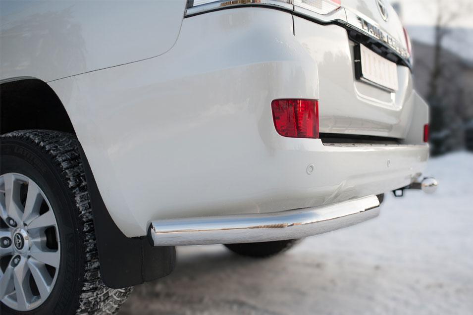 Защита заднего бампера уголки d76 для Toyota Land Cruiser 200 2015, Руссталь TLCZ-002170