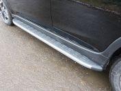 Пороги алюминиевые с пластиковой накладкой (карбон серебро) 1820 мм для автомобиля Subaru XV 2017-, TCC Тюнинг SUBXV17-15SL