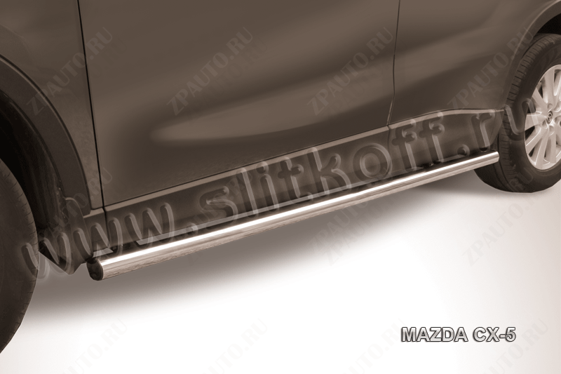Защита порогов d57 труба Mazda CX-5 (2011-2017) Black Edition, Slitkoff, арт. MZCX5-005BE