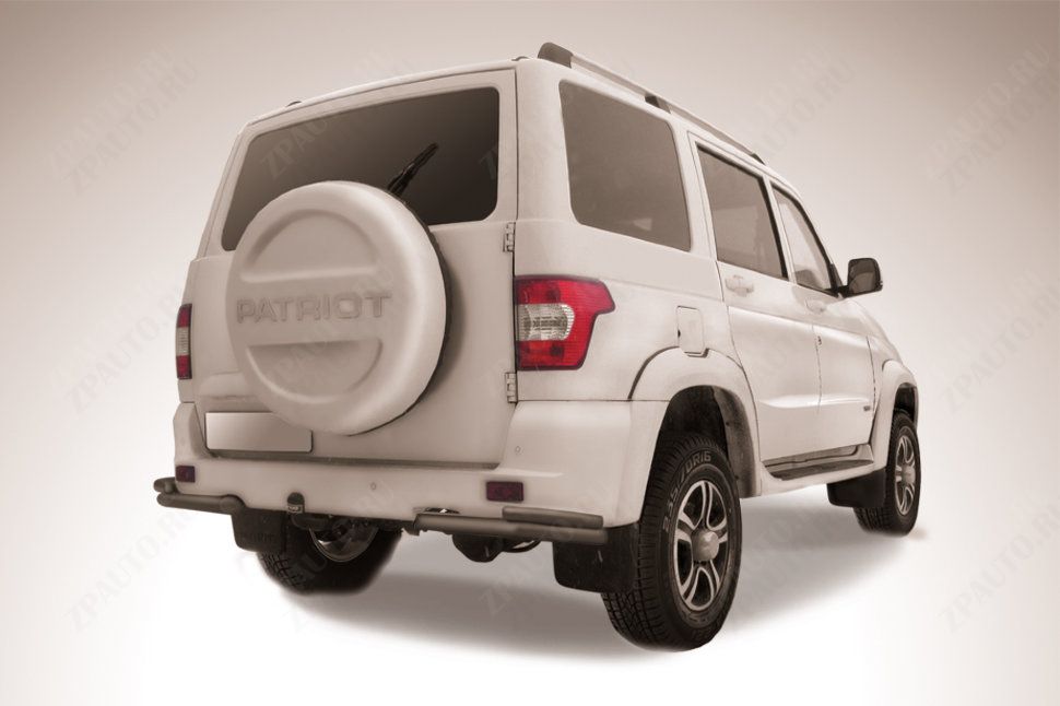 Уголки d57+d42 двойные черные Uaz Patriot (2014-2023) , Slitkoff, арт. UP14-008B