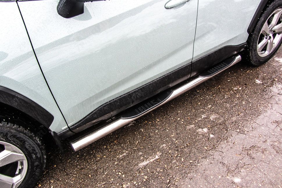 Защита порогов d76 с проступями Toyota Rav-4 (2018-2023) , Slitkoff, арт. TR419-003