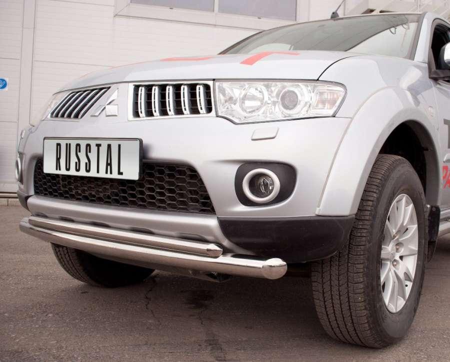 Защита переднего бампера d76/42 для Mitsubishi Pajero Sport 2010, Slitkoff PSZ-000921