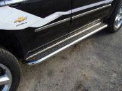 Пороги с площадкой 60,3 мм для автомобиля Chevrolet Tahoe 2012-2015, TCC Тюнинг CHEVTAH12-02