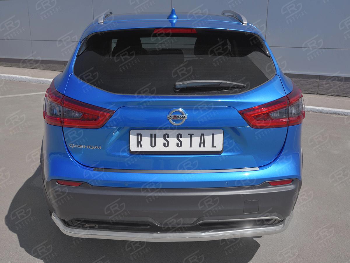 NISSAN QASHQAI 2019- Накладка на задний бампер (лист нерж зеркальный) NQSN-003255