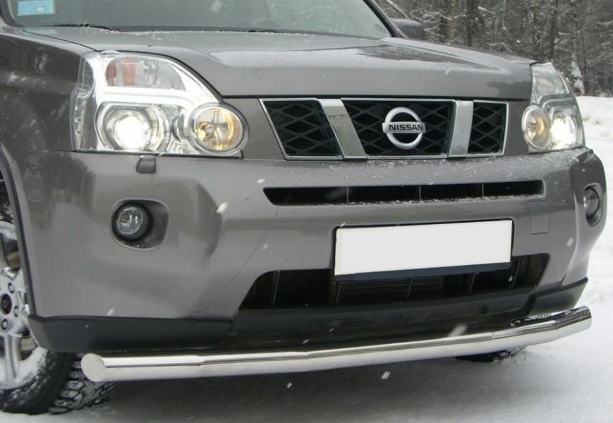 Защита переднего бампера d57 (5 секций) для Nissan X-Trail 2007-2010, Slitkoff NXZ-000092