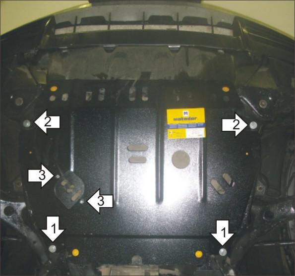 Защита стальная Мотодор (Двигатель, Коробка переключения передач), 2 мм, Сталь для Lexus RX 300 2003-2009 арт. 05005