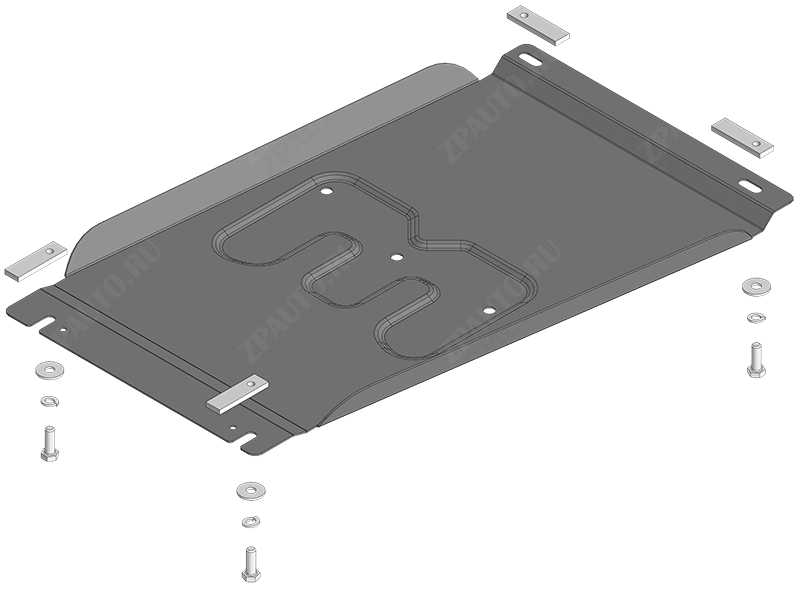 Защита стальная Мотодор (Коробка переключения передач), 2 мм,  Great Wall Poer  2021- арт. 73115