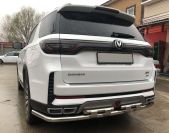 Защита заднего бампера угловая большая двойная с перемычками для автомобиля Changan CS95 2023 арт. CGCS95.23.22-25