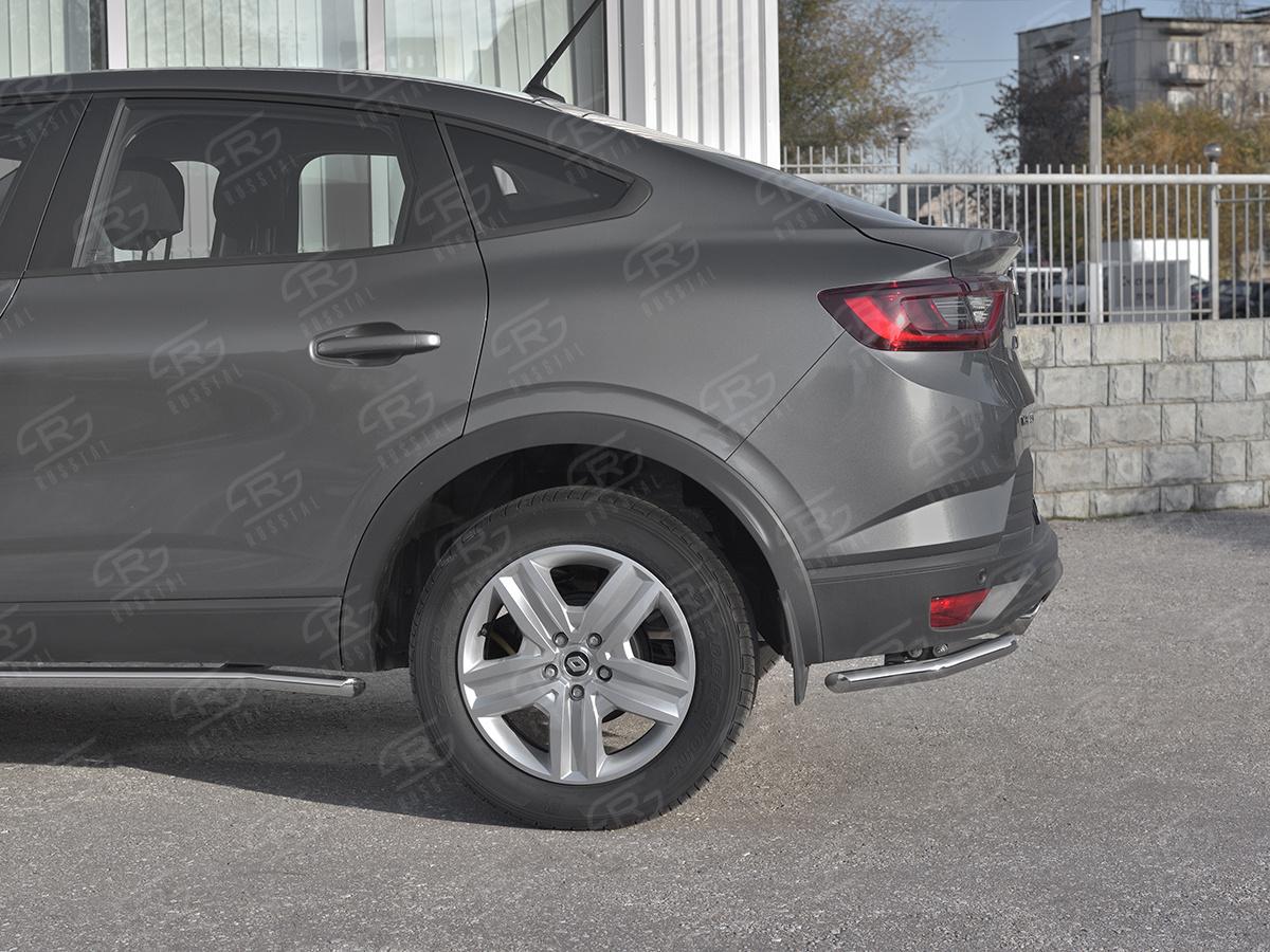 Защита заднего бампера уголки d42 секции для автомобиля Renault Arkana арт. RARZ-003322, Slitkoff