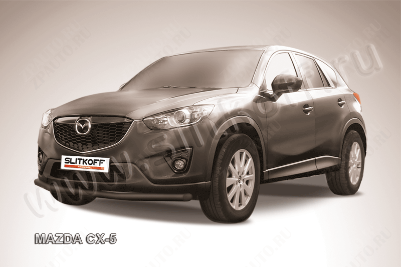 Защита переднего бампера d57 черная Mazda CX-5 (2011-2017) , Slitkoff, арт. MZCX5-002B