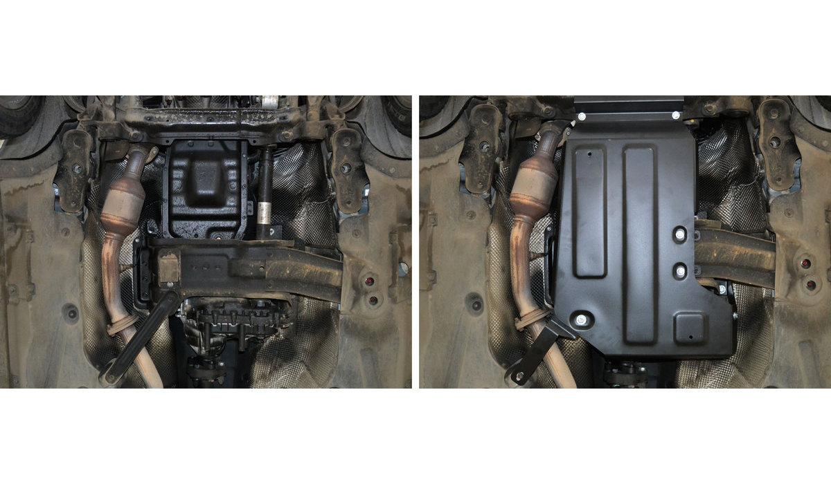 Защита КПП и РК АвтоБроня для Haval H8 (V - 2.0T) 2014-2017, штампованная, сталь 1.8 мм, с крепежом, 111.09414.1