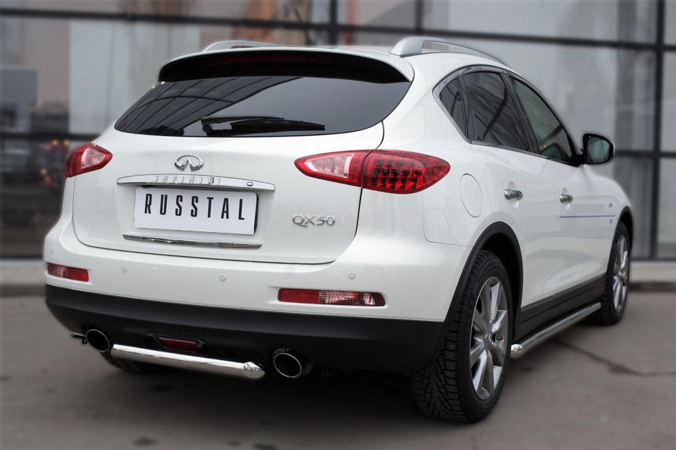 Защита заднего бампера d57 для Infiniti QX 50 2014-2016, Slitkoff IQXZ-001968