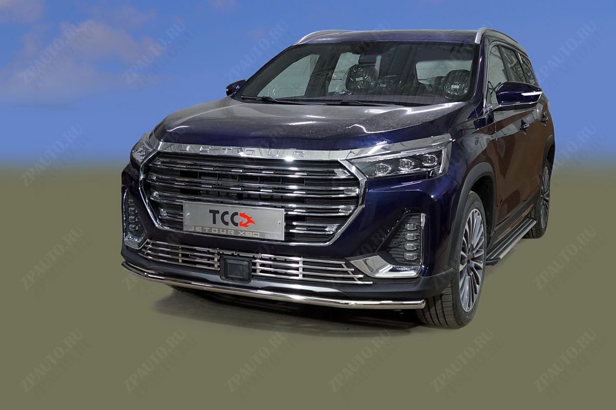 Защита передняя нижняя 42,4 мм Jetour X90 Plus 2WD 2023 арт. JETX90PL23-03