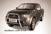 Кенгурятник d57 высокий Mitsubishi L-200 Triton (2006-2015) Black Edition, Slitkoff, арт. ML006BE