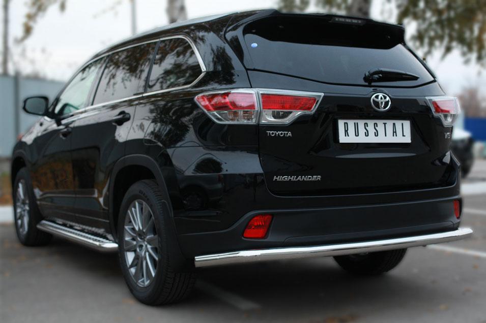 Защита заднего бампера d57 для Toyota Highlander 2013-2016, Slitkoff THRZ-001925
