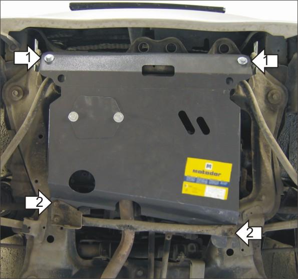 Защита стальная Мотодор (Двигатель, Коробка переключения передач), 2 мм, Сталь для Daihatsu Sirion 1998-2005 арт. 04301