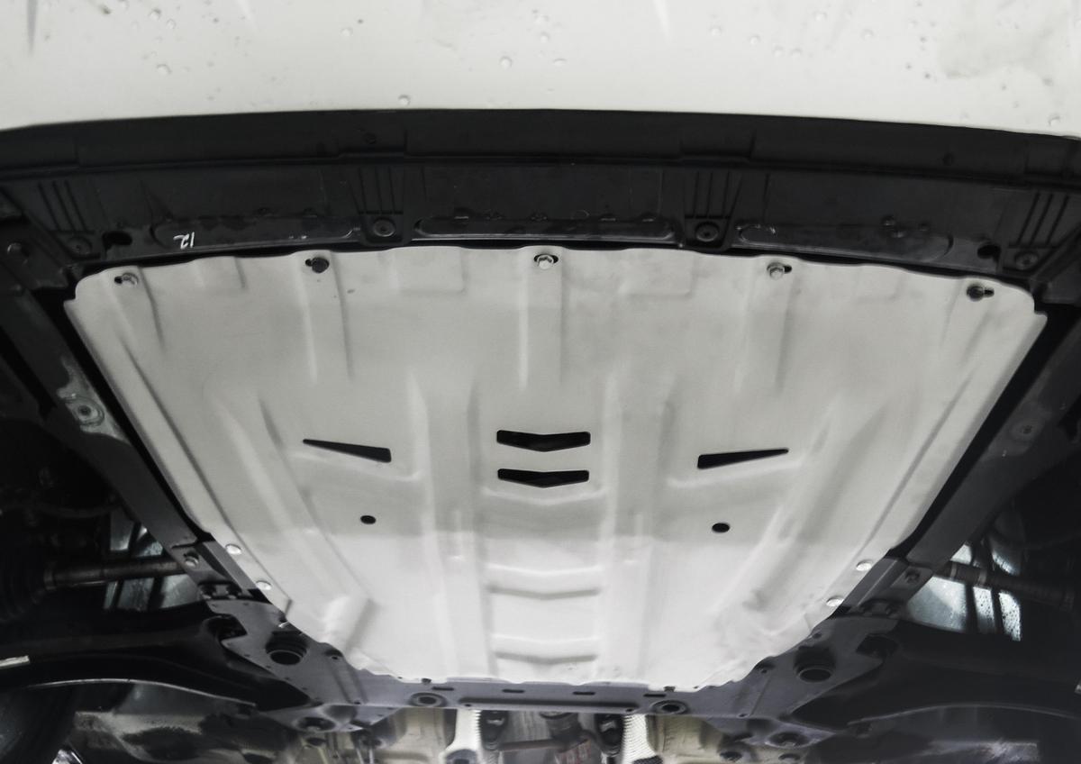Защита картера и КПП Rival (увеличенная) для Lada Vesta седан, универсал 2015-н.в., штампованная, алюминий 3 мм, без крепежа, 3.6029.1