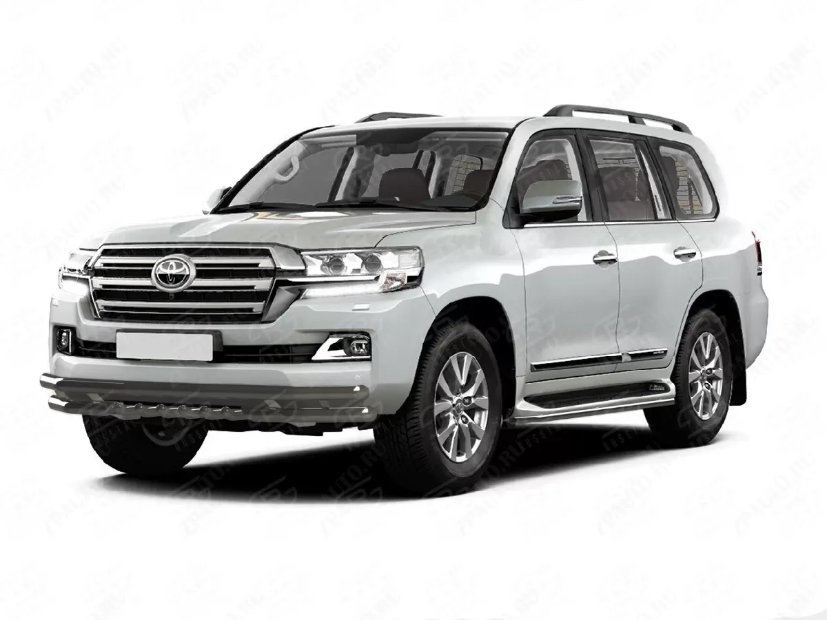 TOYOTA LAND CRUISER 200 2015-2021 Защита переднего бампера d57 (секции) d57 (уголки)+d42 (зубы) black TLCZ-002160CH